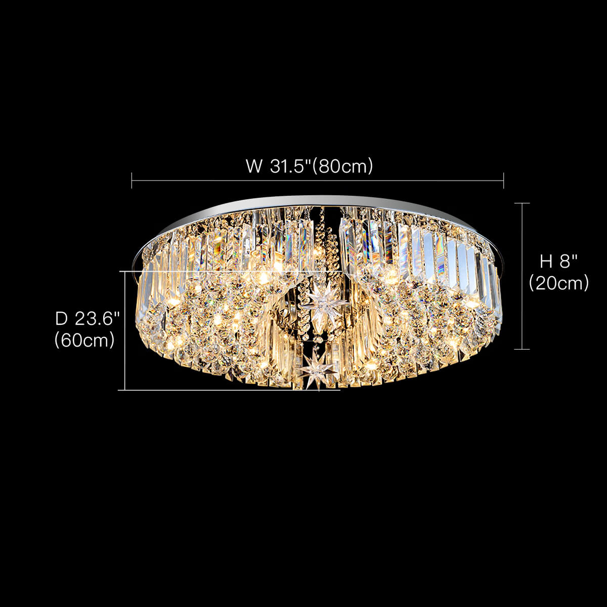 Elegant Moons and Stars Crystal Chandelier - Ceiling Light