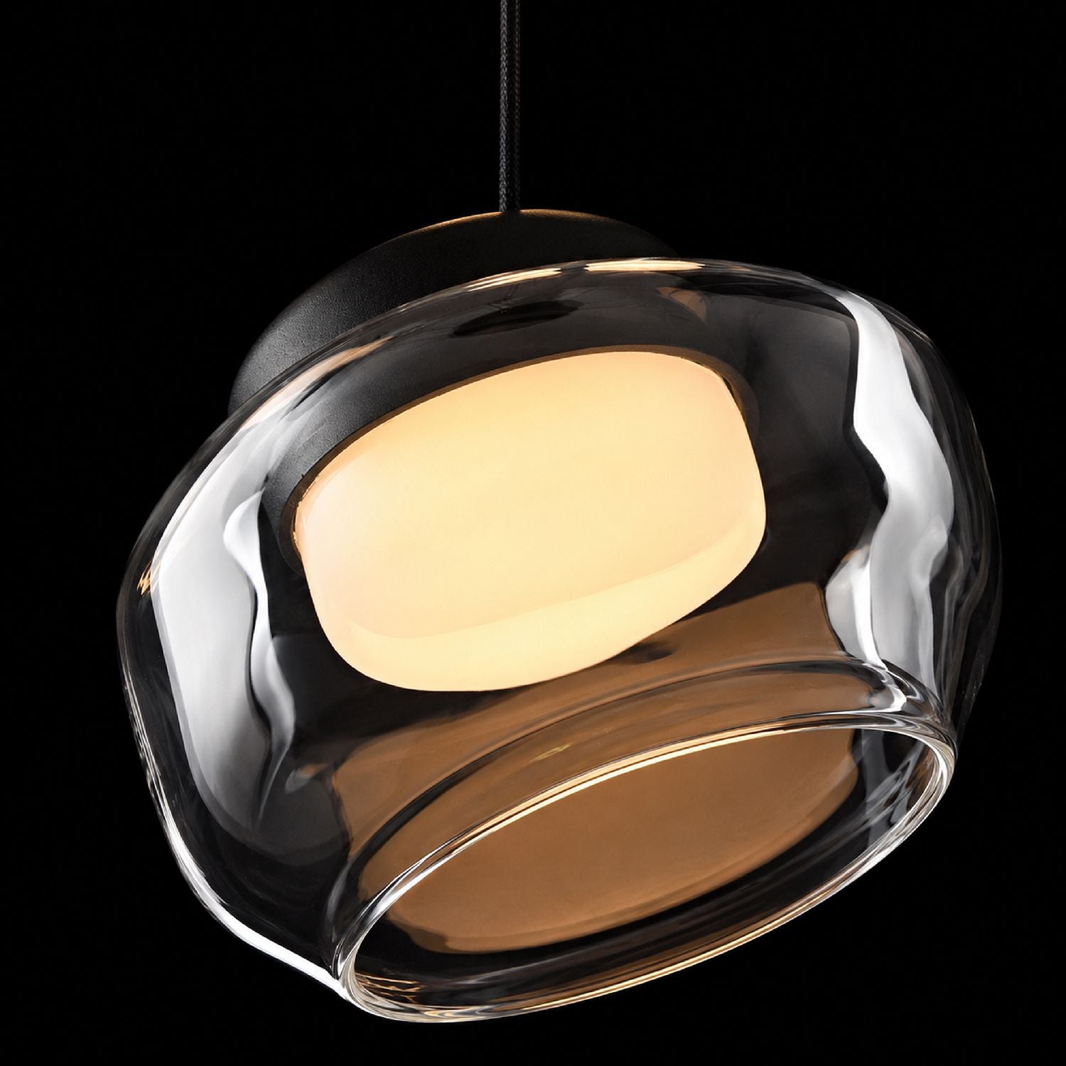 Etherea Chandelier ceiling canopy detail — matte black or brushed metal finish, secure cable routing, and minimalist hardware for clean modern installation | Sofary Lighting
