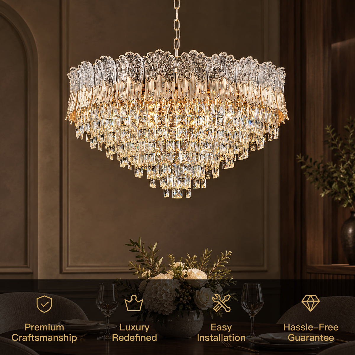 evarenne-modern-luxury-gold-crystal-feather-inspired-tiered-chandelier-features