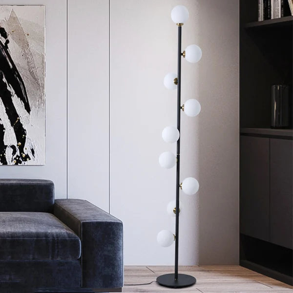 White Glass Tree Floor Lamp