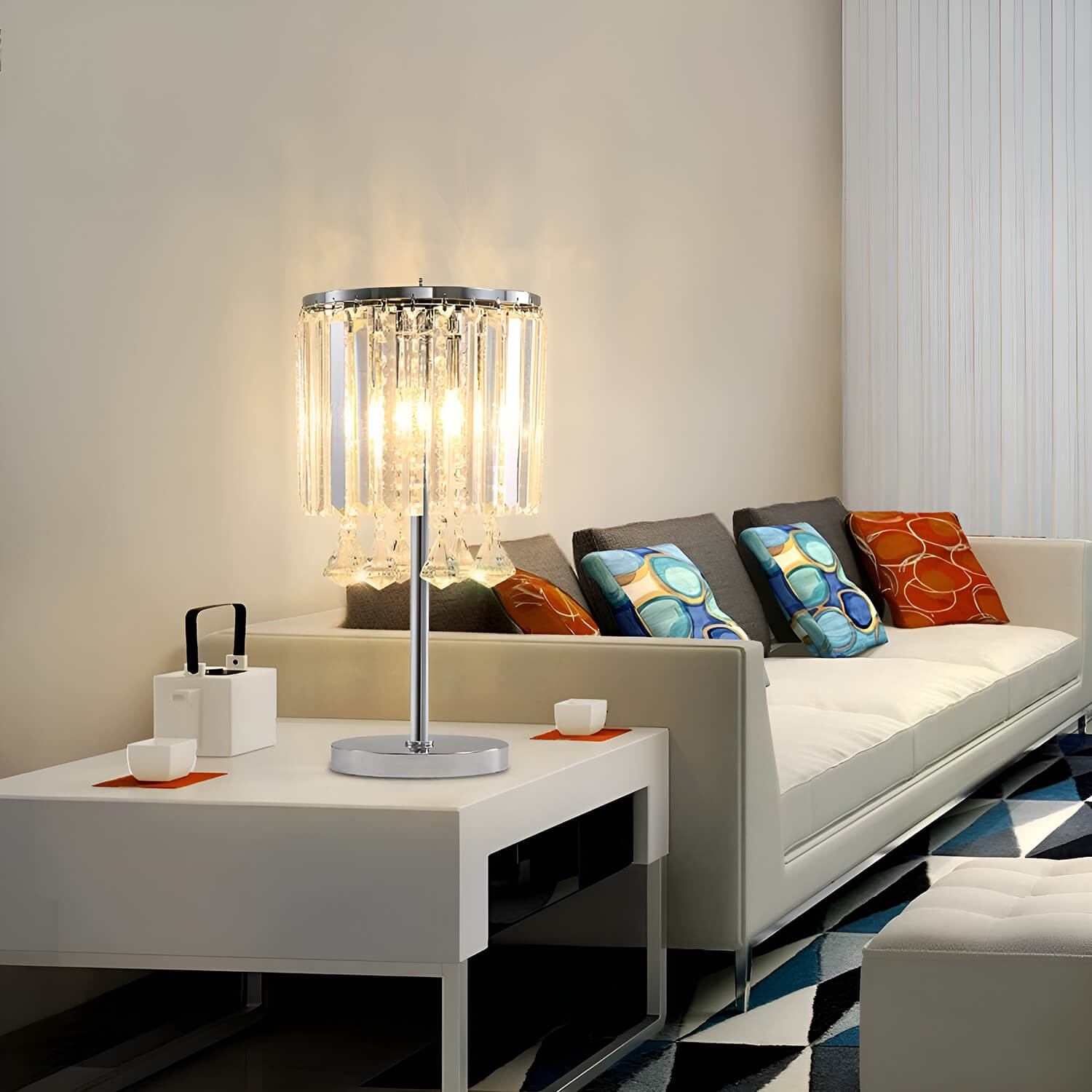 Gorgeous Crystal Table Lamp-living room1|Sofary