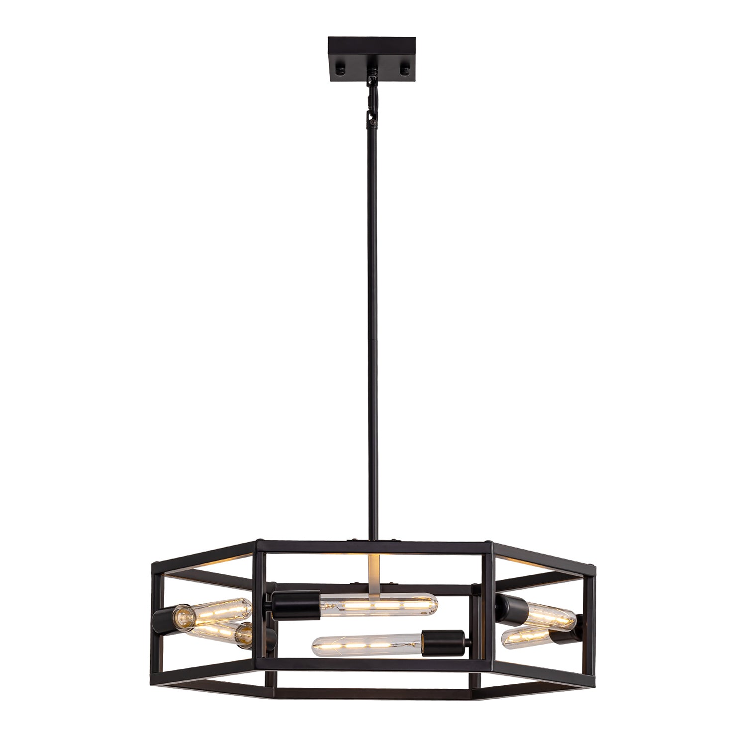 hexagon-industrial-black-lantern-drum-chandelier-ch396-20250606-sofary-lighting