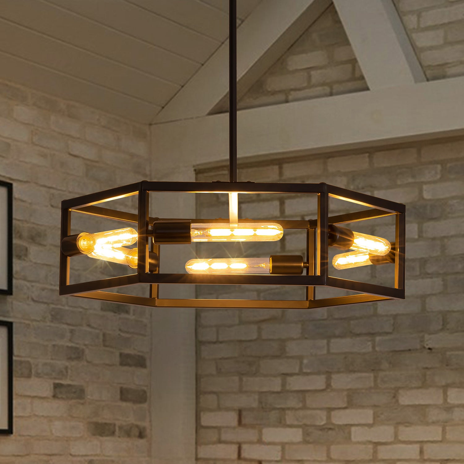 hexagon-industrial-black-lantern-drum-chandelier-ch396-20250606-sofary-lighting