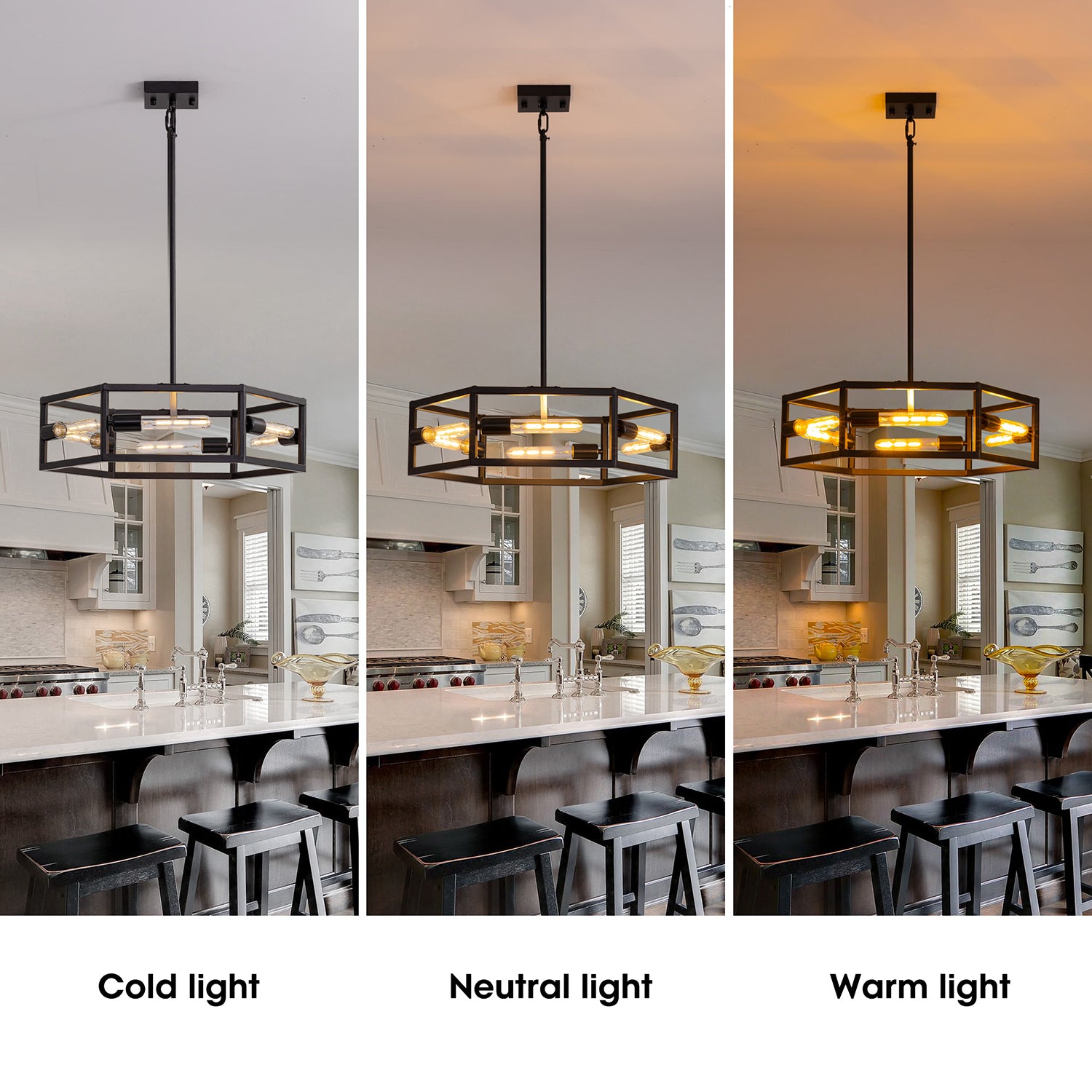 hexagon-industrial-black-lantern-drum-chandelier-ch396-20250606-sofary-lighting