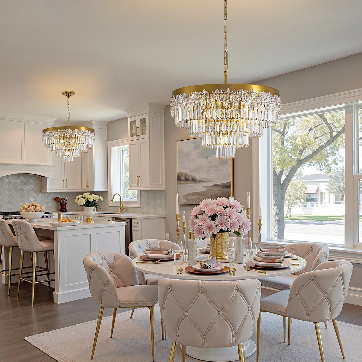 Luxury Multi‑Tier Gold Crystal Chandelier — Elegant Modern Statement ...