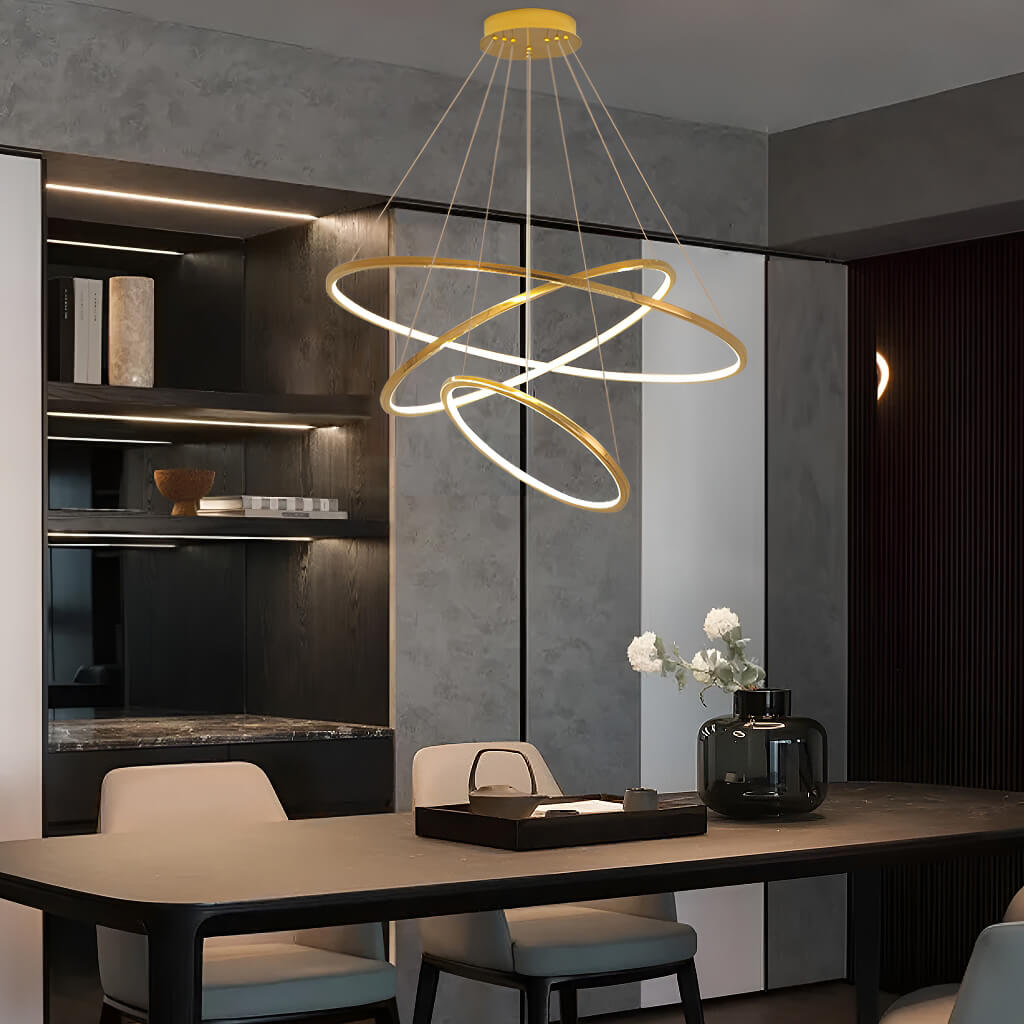 Luxurious Stainless Steel Chandelier for Duplex Living Spaces: Elevate Your Home with Minimalist Elegance-dining-room |Sofary