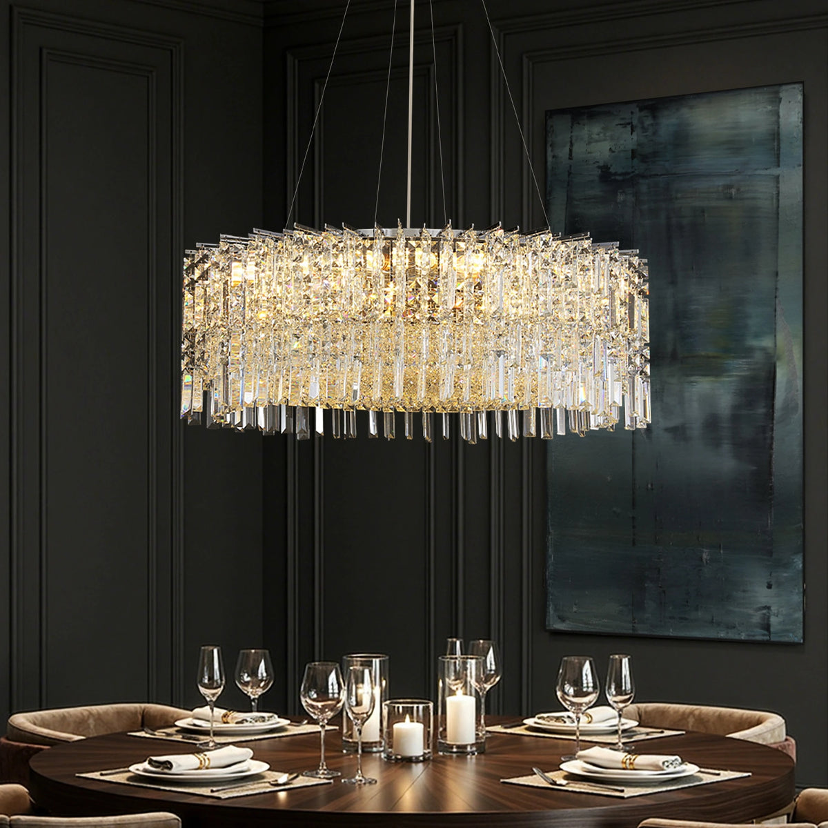 Luxury Radiant Crystal Prism Chandelier – Modern Luxury Lighting for ...