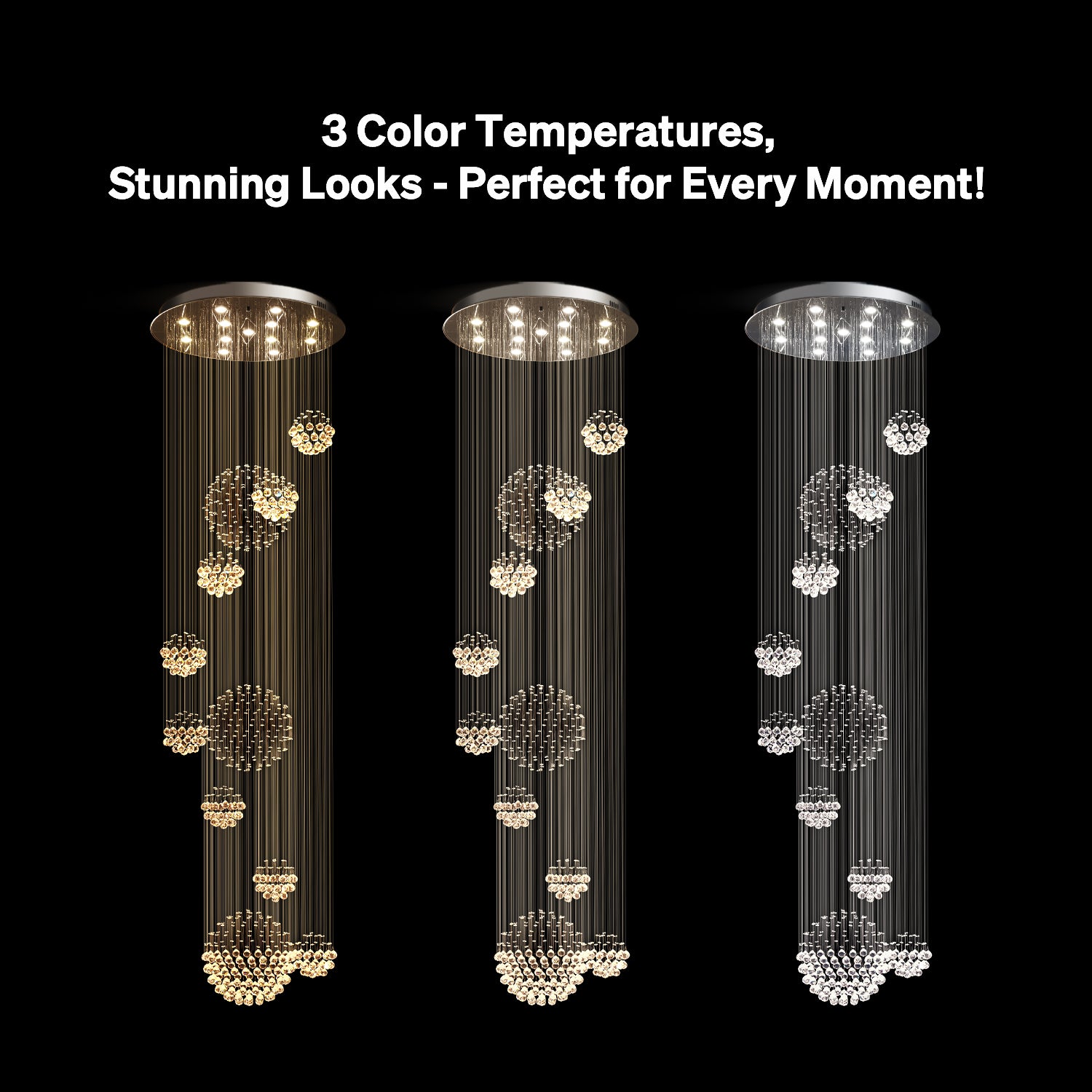 Luxury Solar System Spiral Raindrop Chandelier For Foyer and Entryway |Sofary