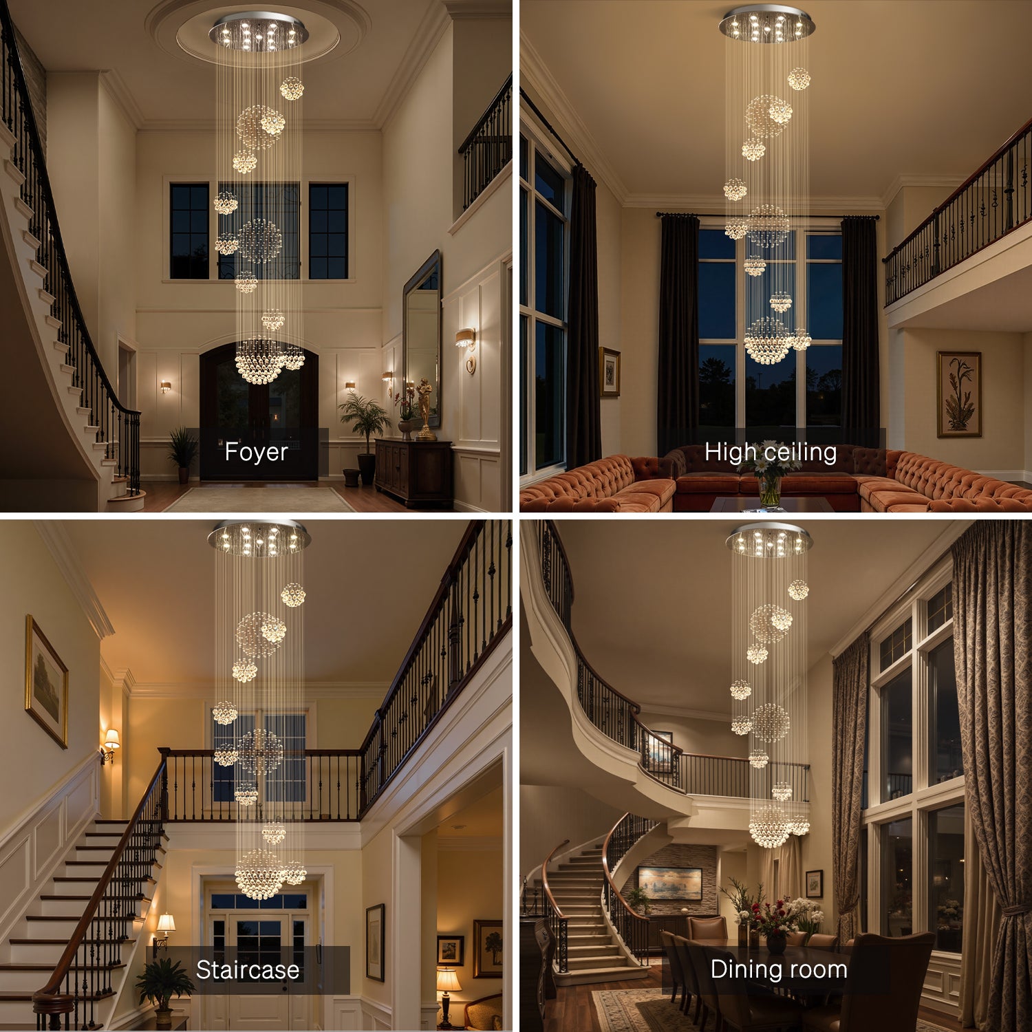 Luxury Solar System Spiral Raindrop Chandelier For Foyer and Entryway |Sofary