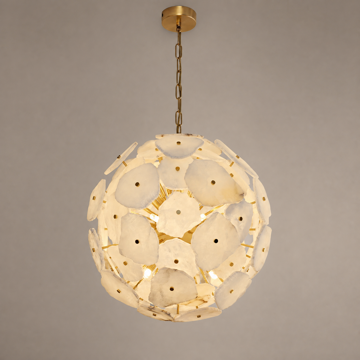 maravelle gold alabaster sphere chandelier 20 inch