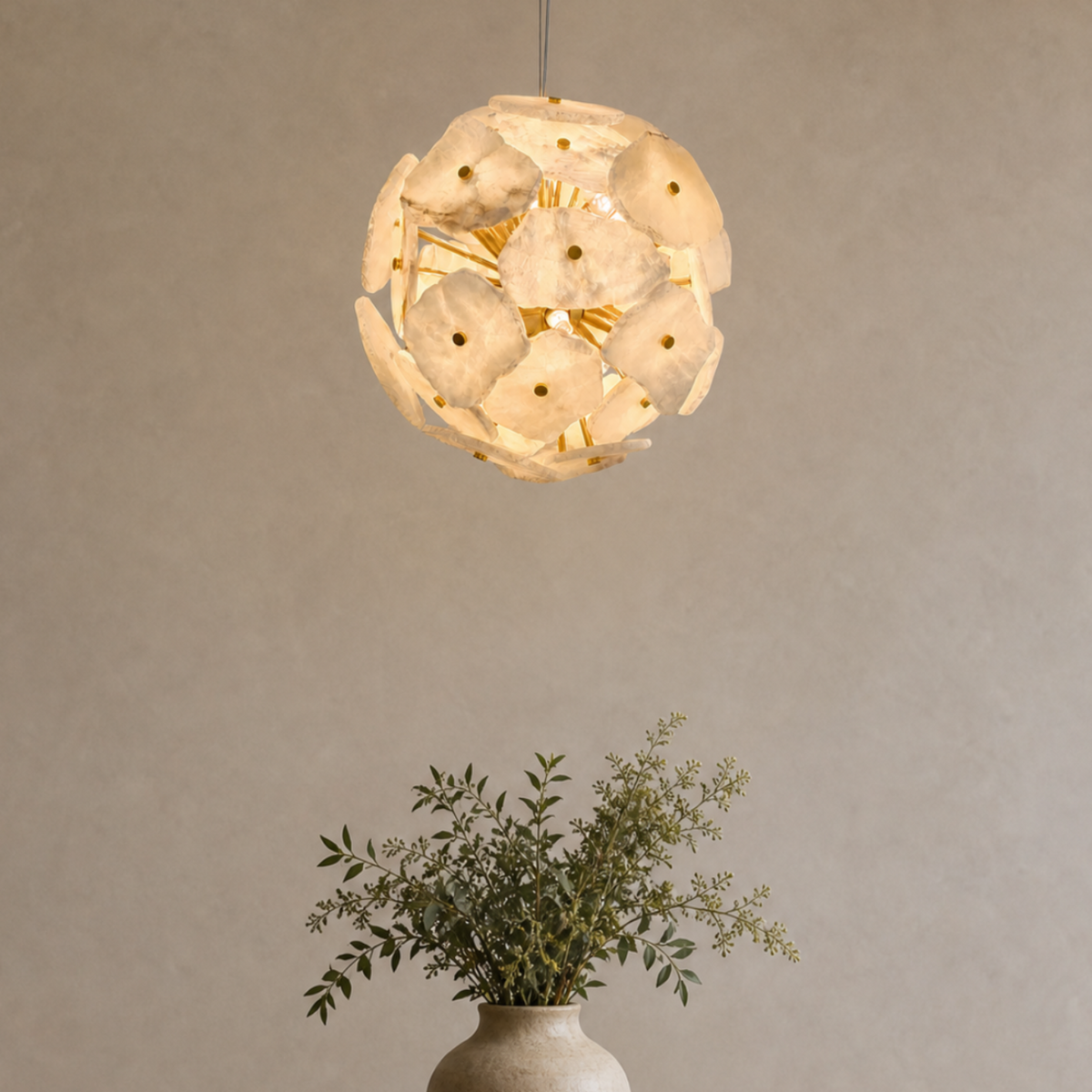 maravelle gold alabaster sphere chandelier main