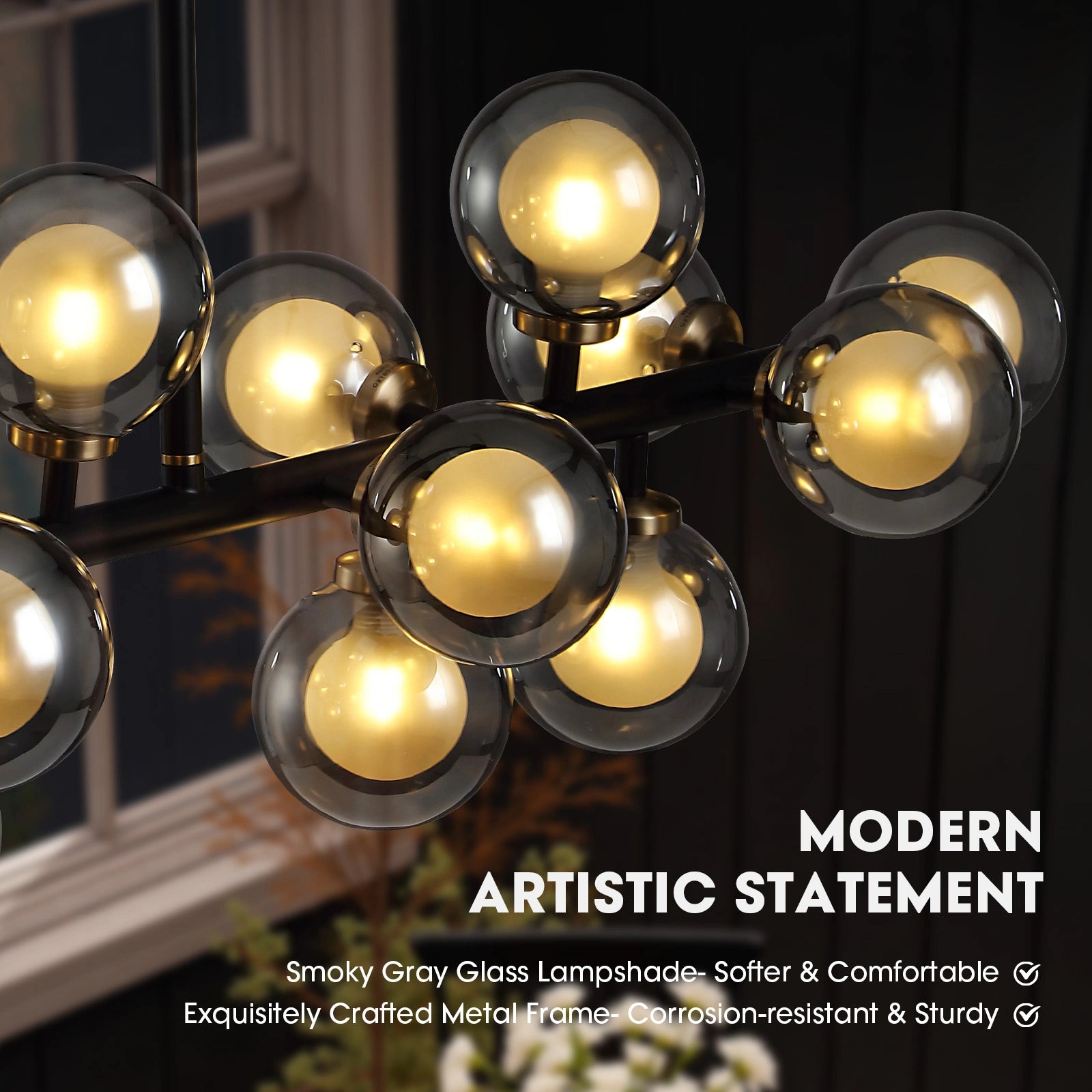 close-up-of-meteor-gray-globe-linear-chandelier-in-dining-room-sofary-lighting