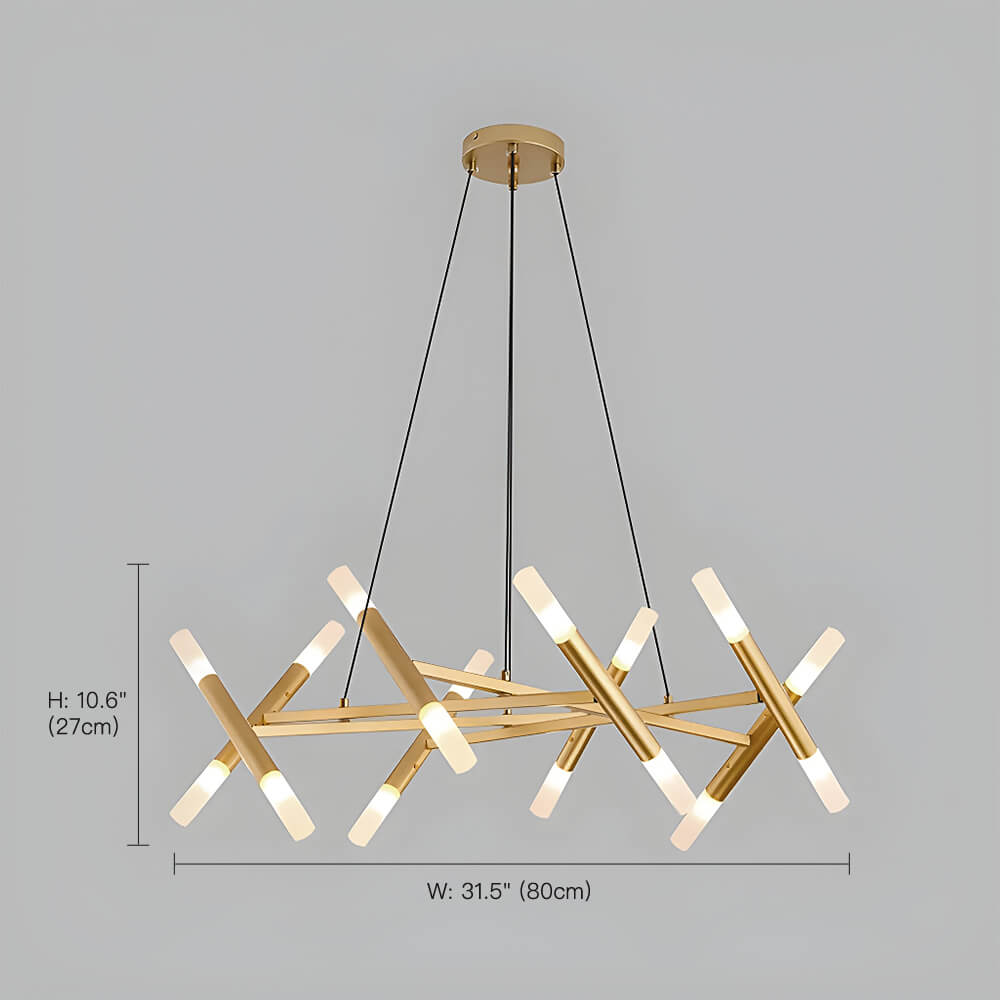 Mid Century Modern Polygonal Chandelier Living Room-size | Sofary Lighting