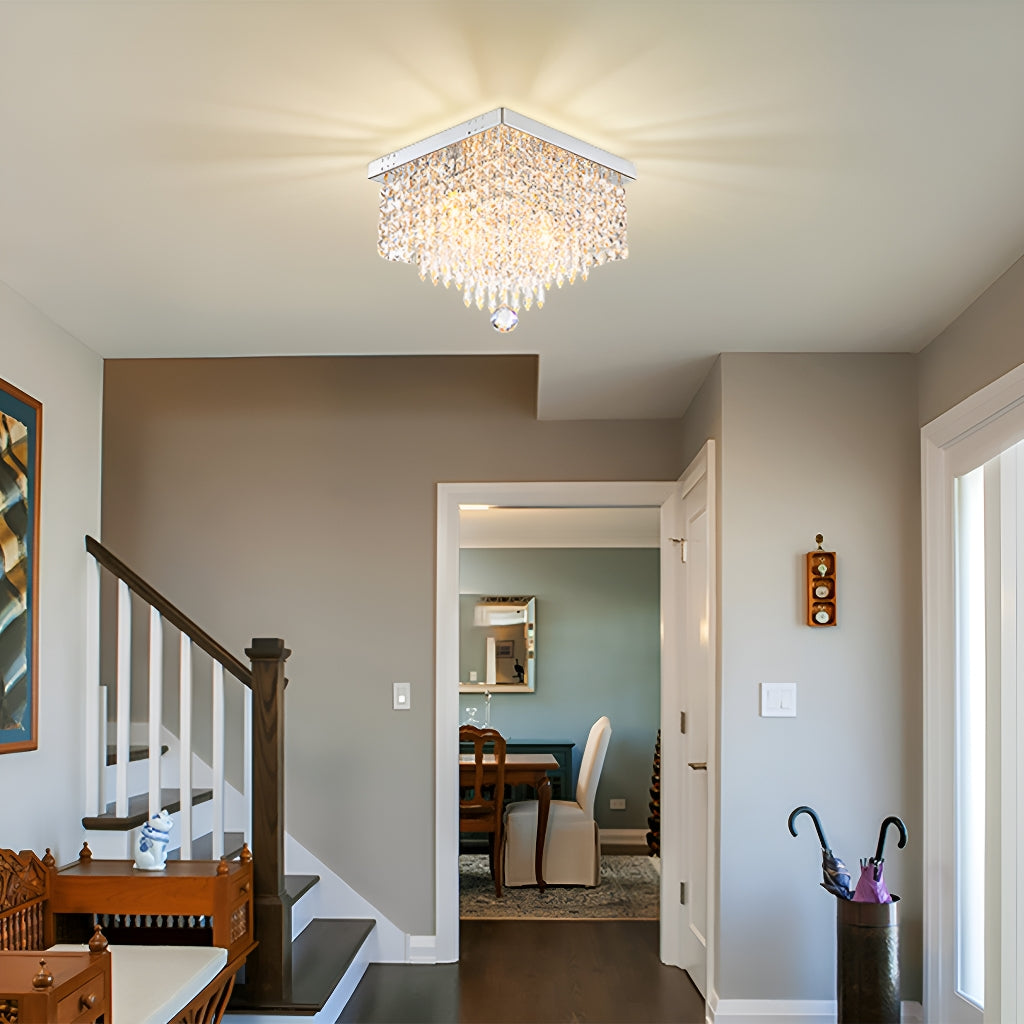 Modern Crystal Flush Mount Ceiling Light-livingroom-1 | Sofary Lighting