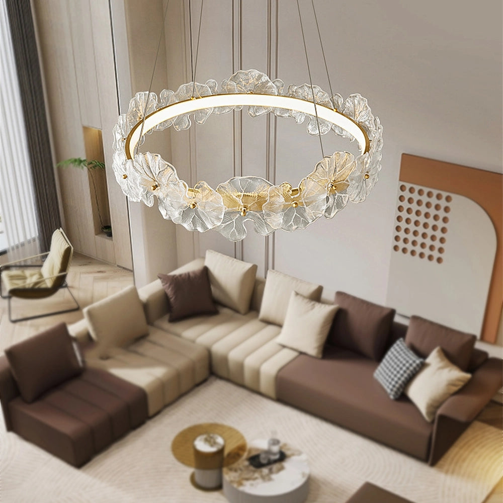 Top-view-of-modern-floral-chandelier-with-glass-petal-design-and-led-lighting-installed-in-a-stylish-living-room-interior-ch401-20250612-sofary-lighting