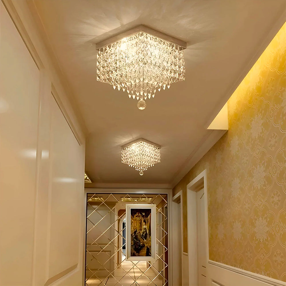 Modern Hallway Crystal Flush Mount Ceiling Light-hallway-5|Sofary