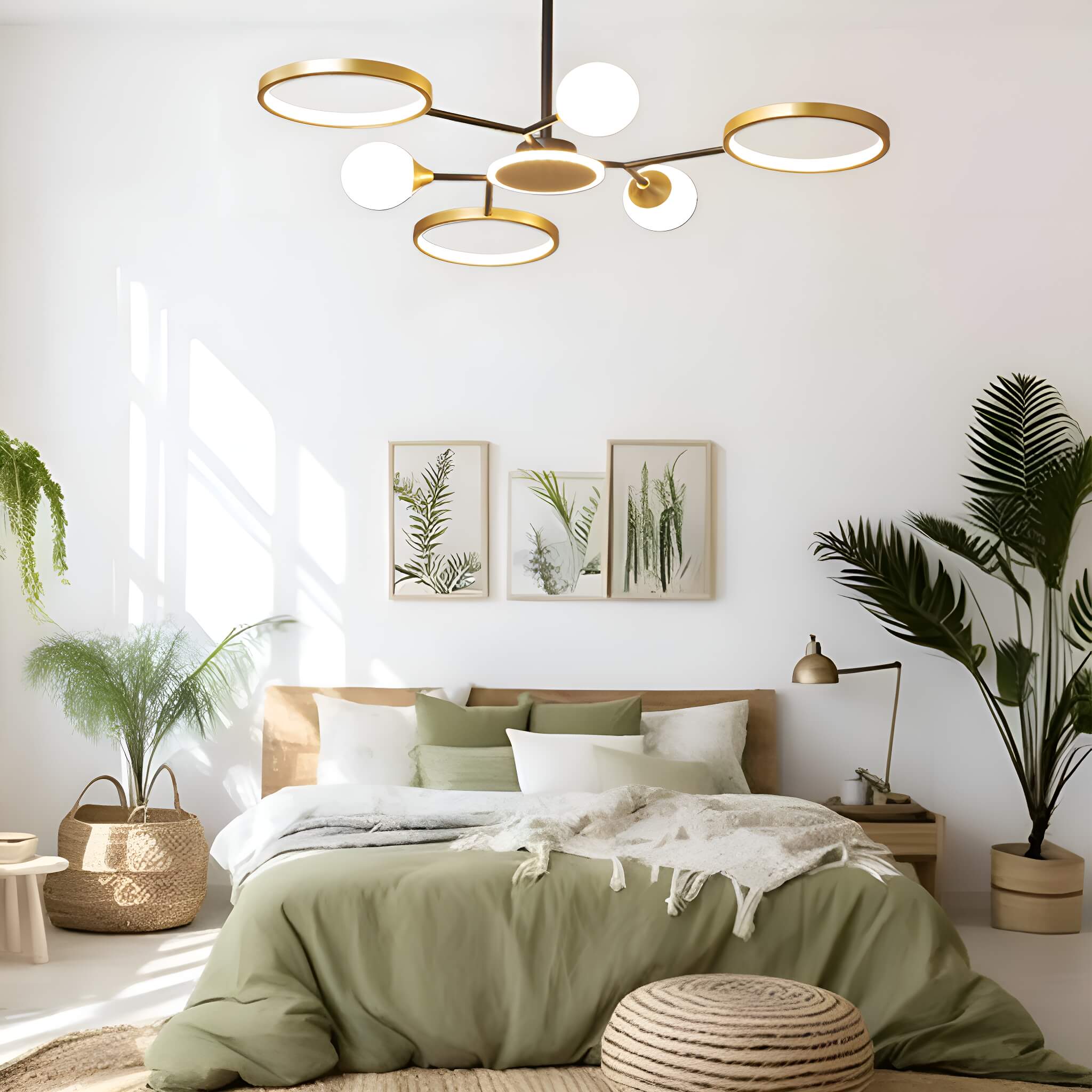 Gold Rings Modern Sputnik Ceiling Lights-bedroom-2 | Sofary Lighting