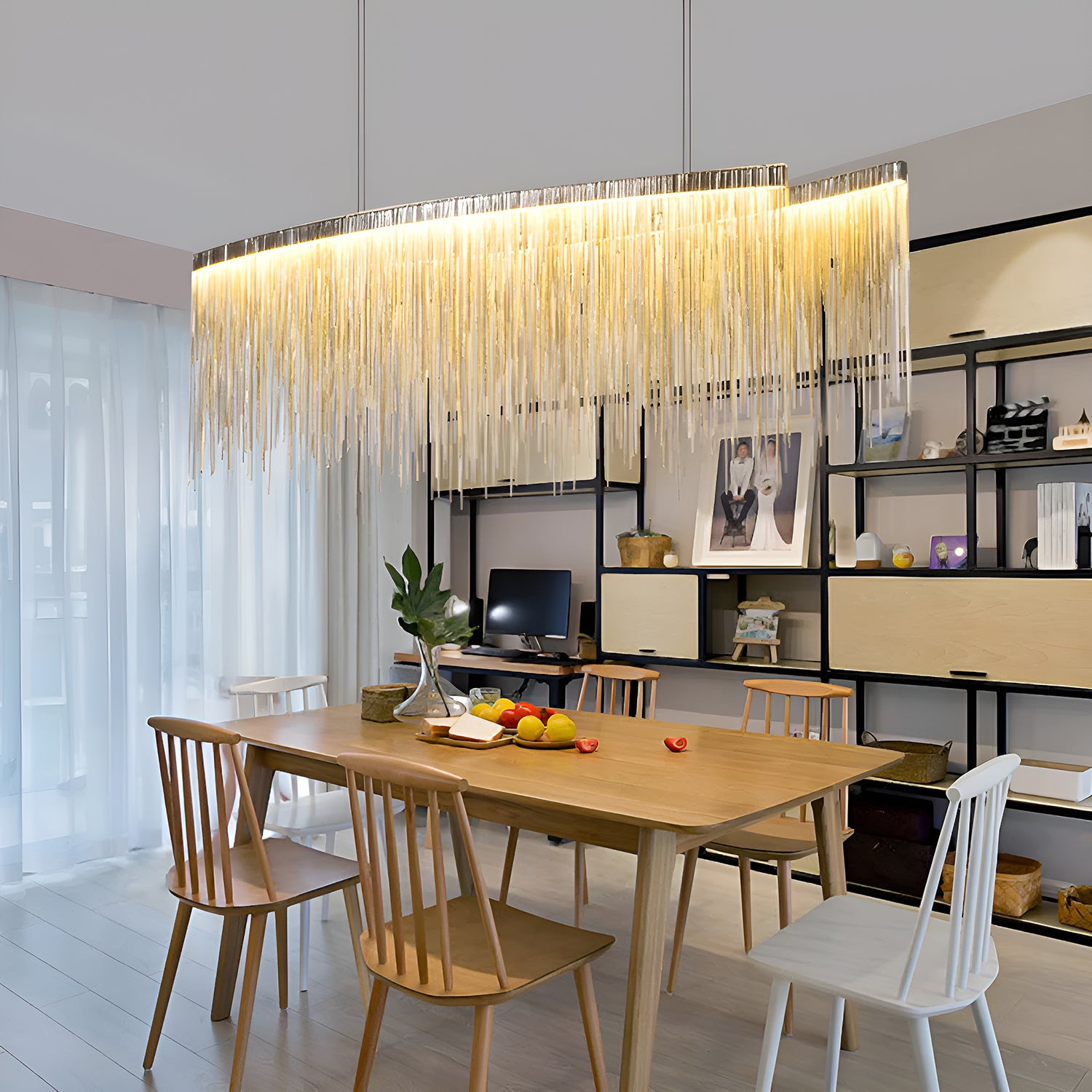 Modern Linear Aluminum Chandelier for Dining room-dining-room-3|Sofary
