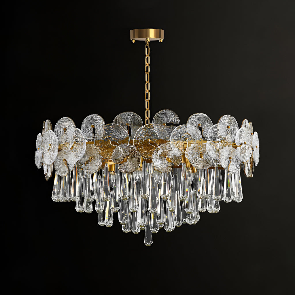 Modern Luxury Gold Glass Chandelier for Living Room -light-off|Sofary