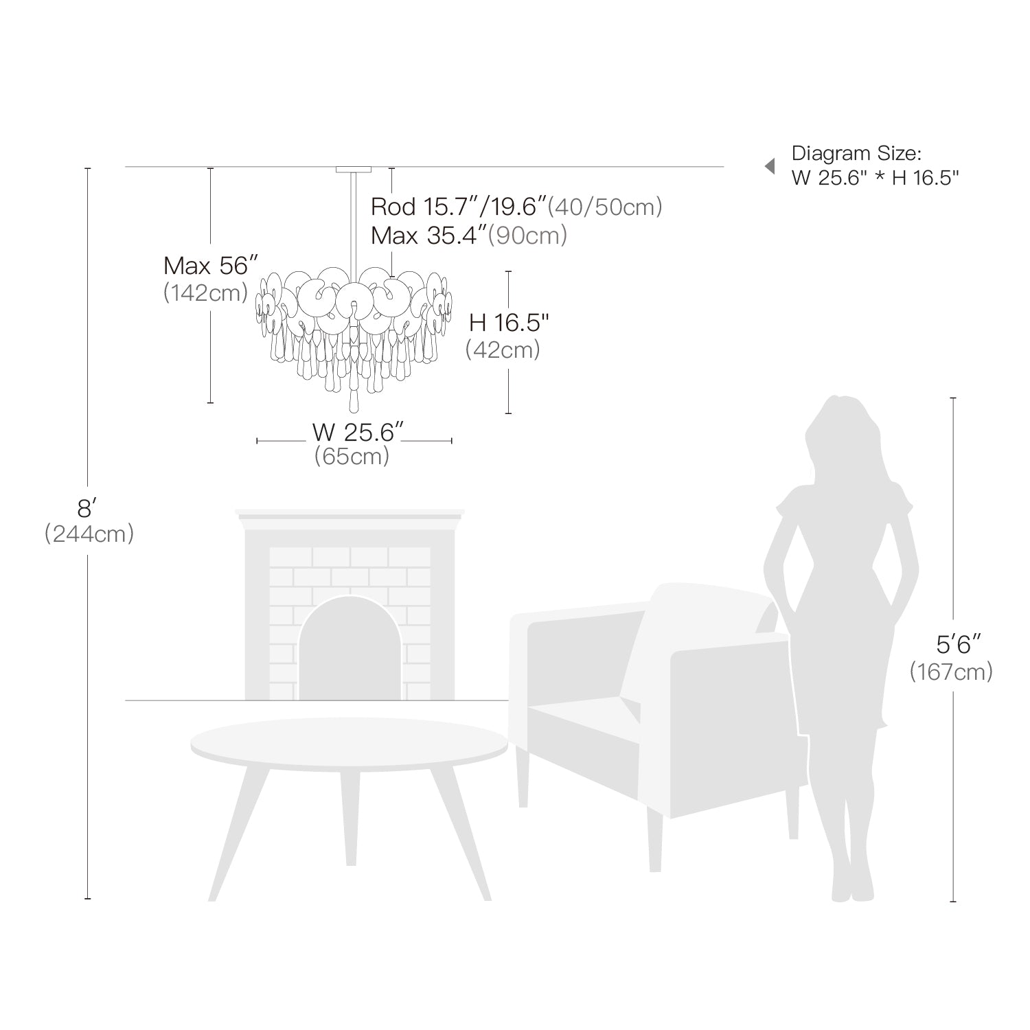 Modern Luxury Gold Glass Chandelier-Size | Sofary Lighting