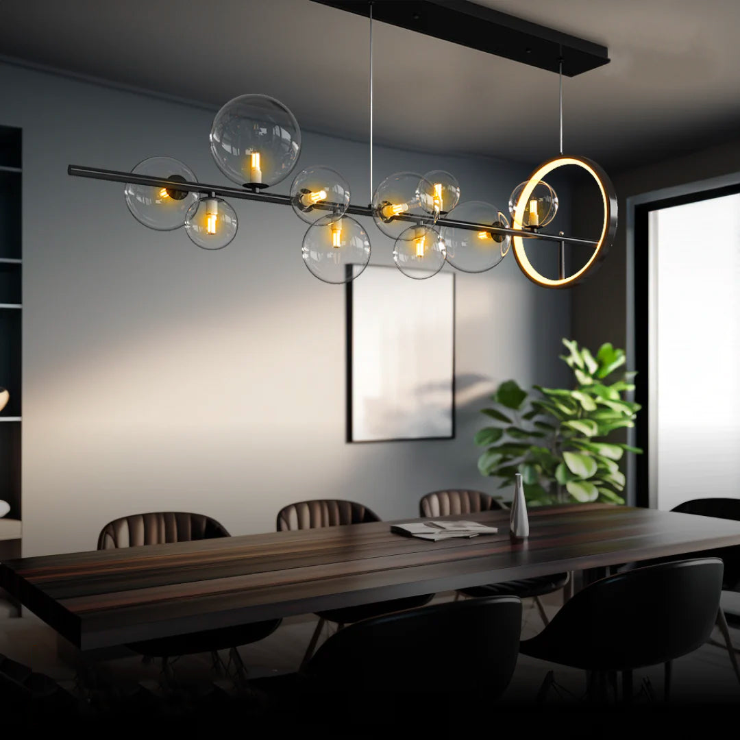 Modern Nordic Dining Room Chandelier: Trendy Glass Bubble Lighting