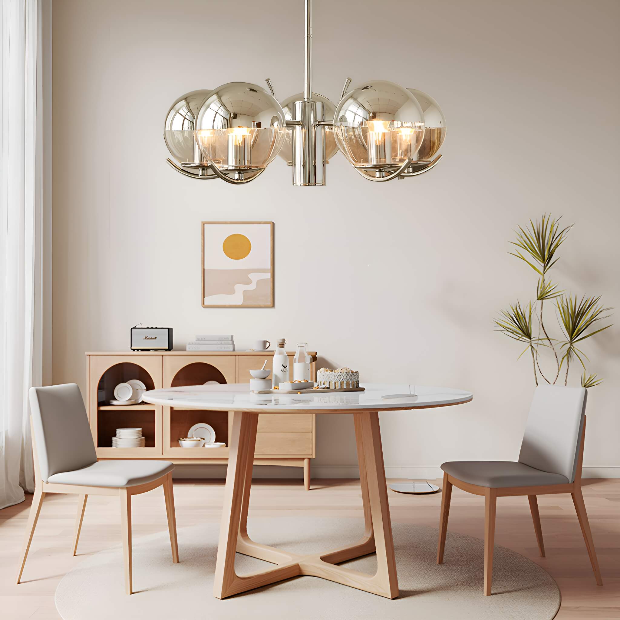 Modern Light 5 Light Lighting with Globe Glass-livingroom-3 | Sofary Lighting