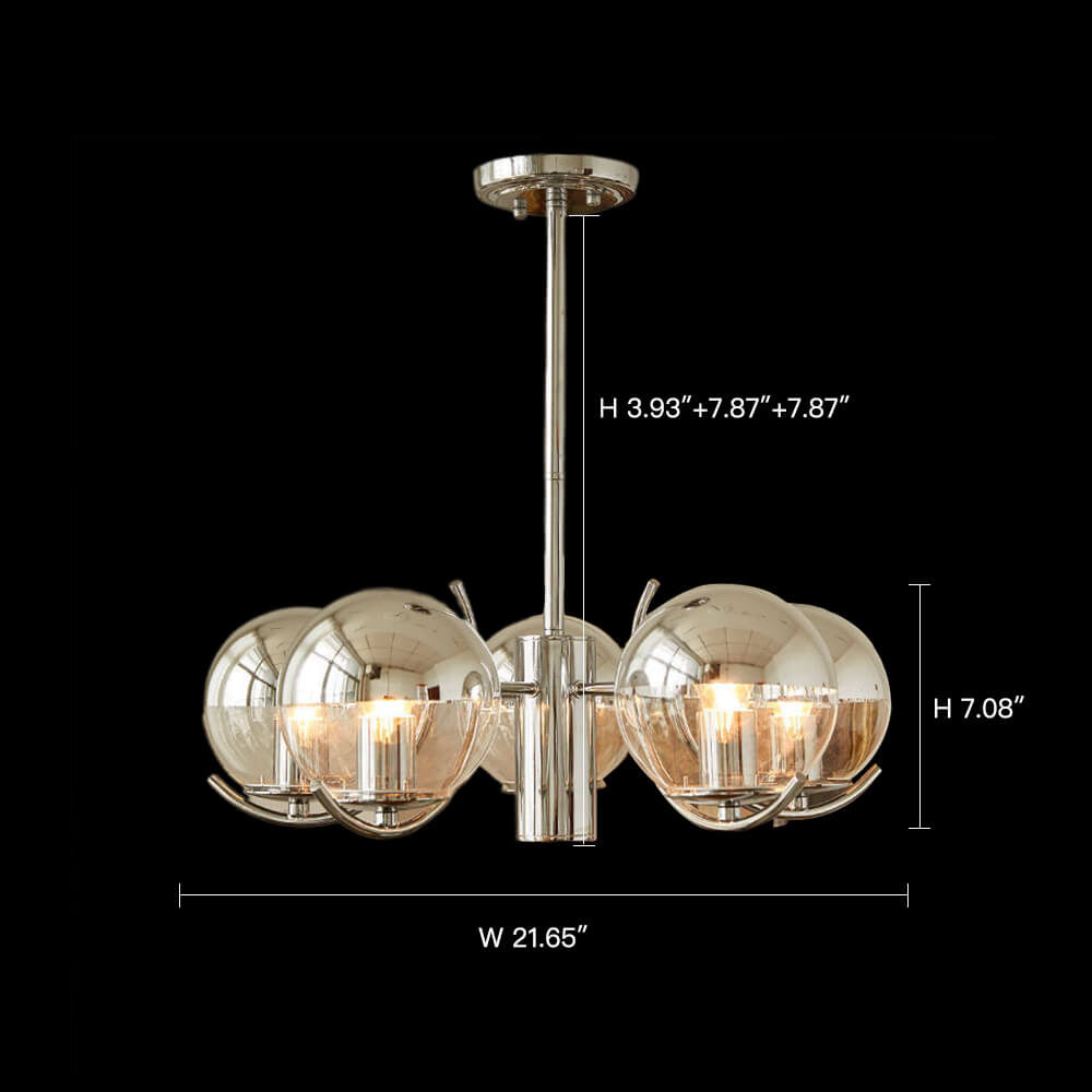 Modern Light 5 Light Lighting with Globe Glass-size | Sofary Lighting