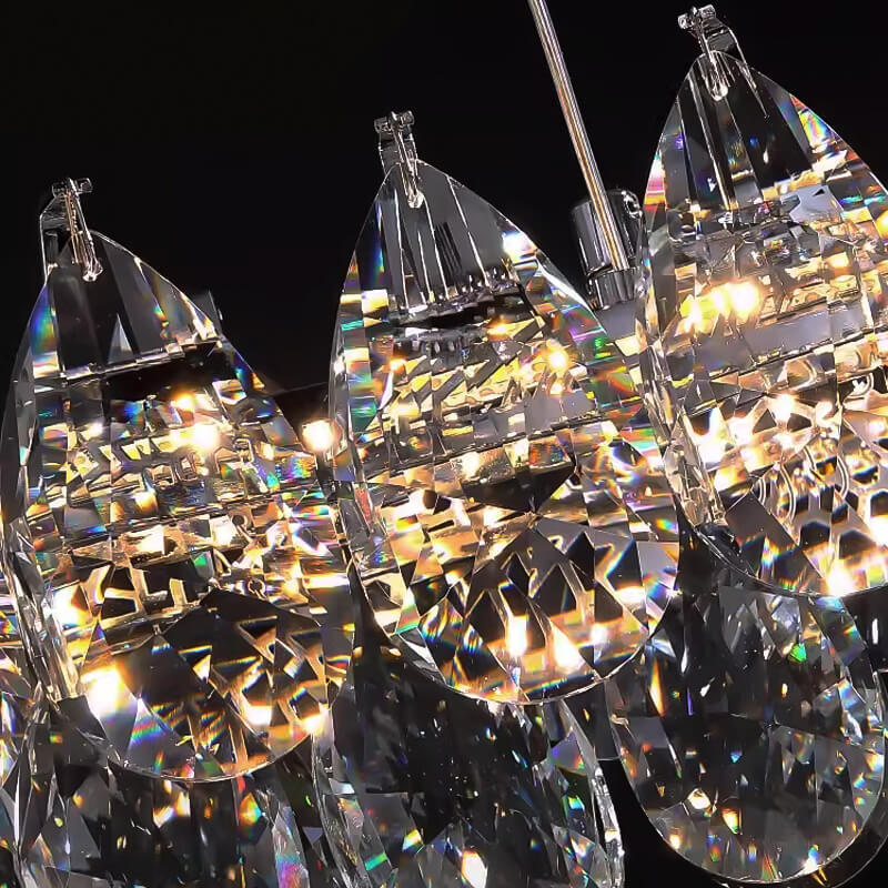 Modern Raindrops Crystal Rectangle Chandelier Living Room- detail-2 | Sofary Lighting