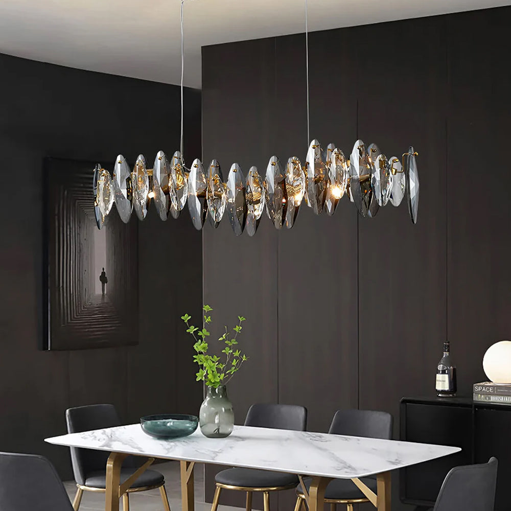 Modern Unique Wave Crystal Chandelier-diningroom-1 | Sofary Lighting