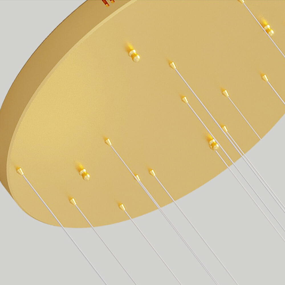 Multi Gold LED Ring Chandelier Staircase Pendant Light details-2 | Sofary Lighting