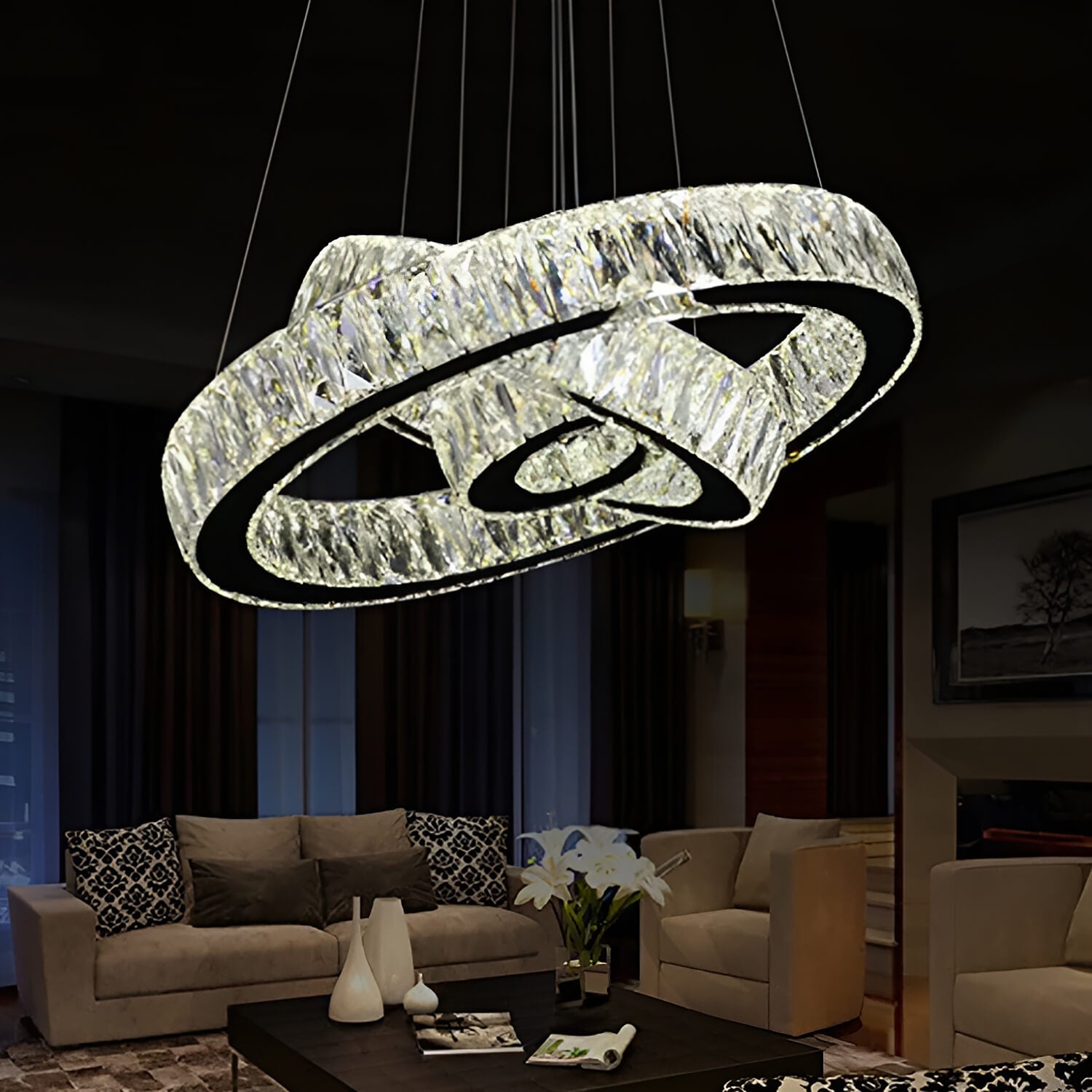 Neptune Three Rings Chandelier -Living Room-3|Sofary