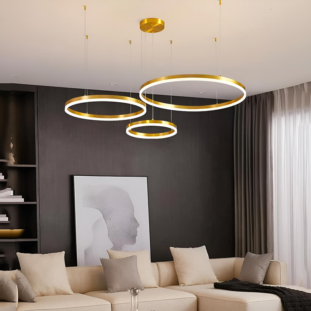 Nordic Elegance Modern Tiered Rings Pendant Light for Stylish Living Spaces-living-room-1| Sofary