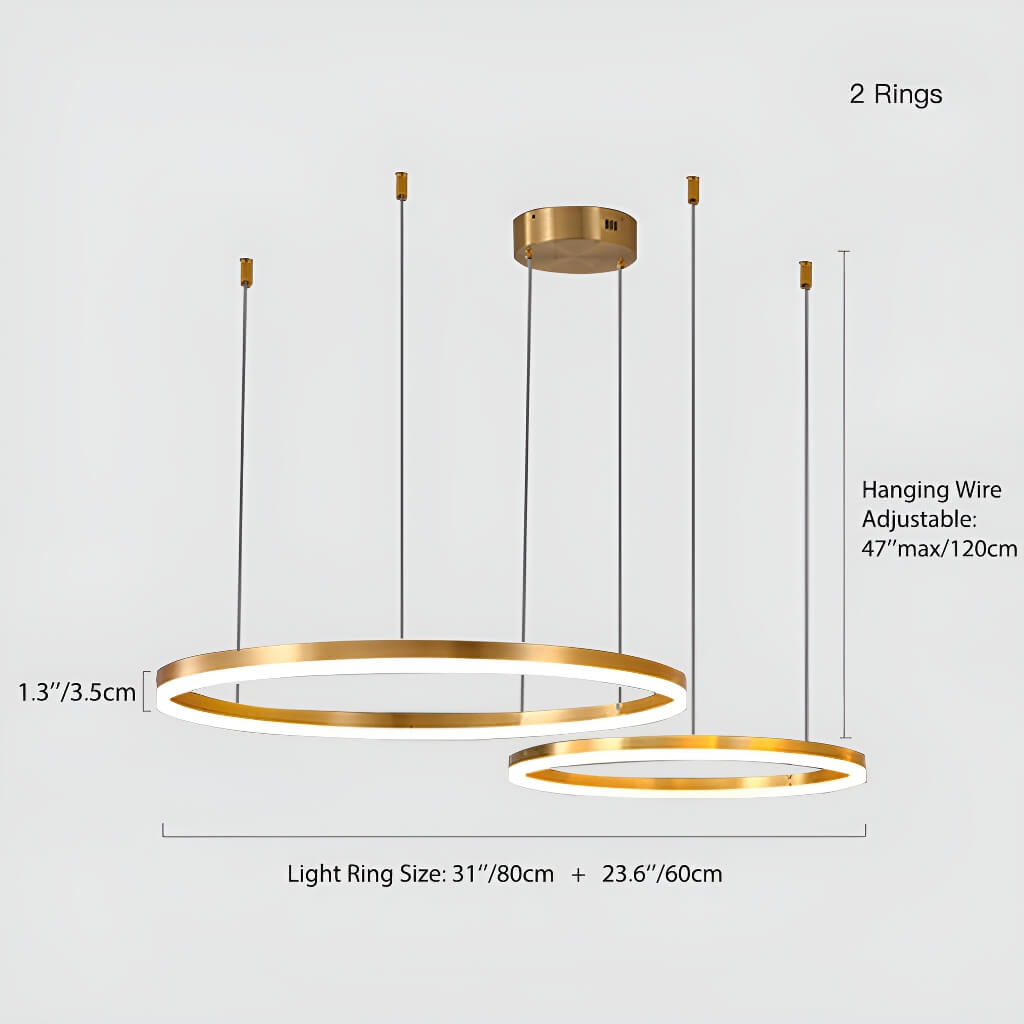Nordic Elegance Modern Tiered Rings Pendant Light for Stylish Living Spaces-size-2-rings| Sofary