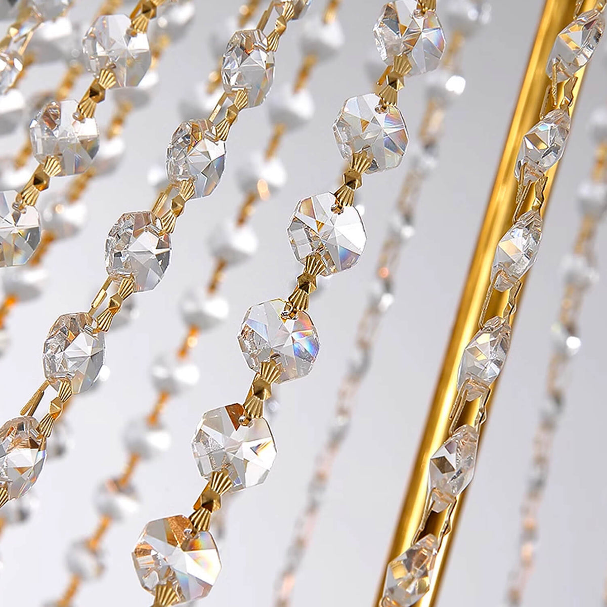 Golden Modern Luxury Living Room Crystal Chandelier texture |Sofary