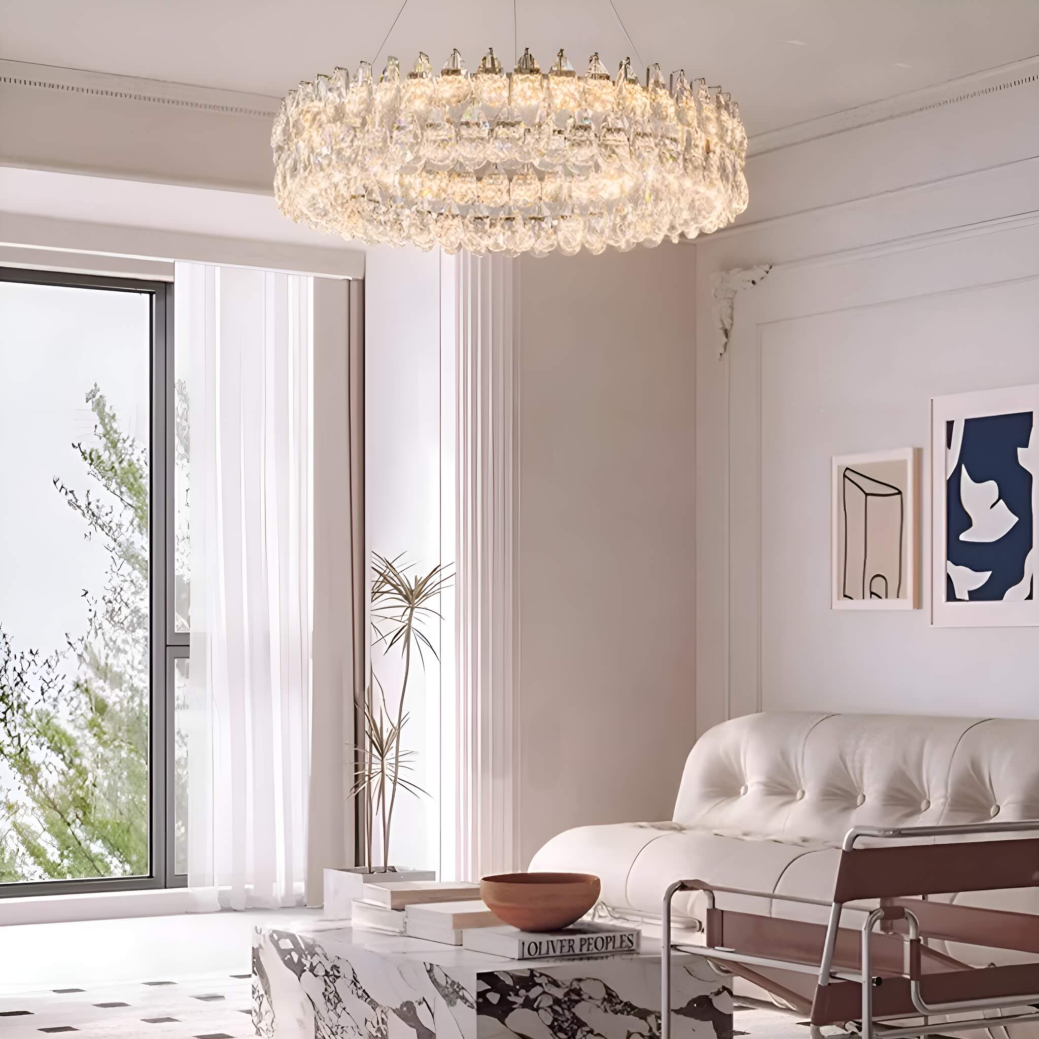 One Ring Crystal Pendant Light Living Room-3 | Sofary Lighting