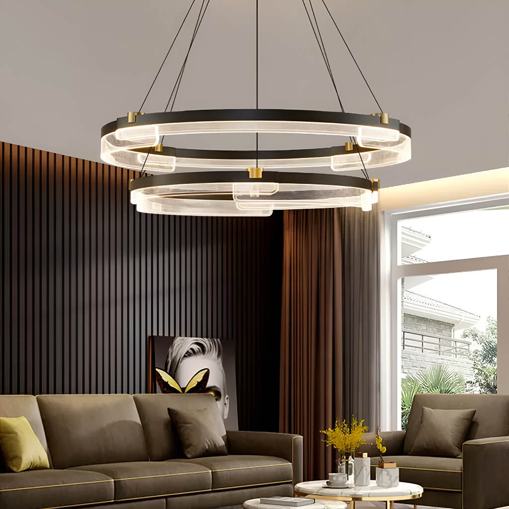 One Ring & Two Rings Pendant Light Fixture-livingroom-1 | Sofary Lighting