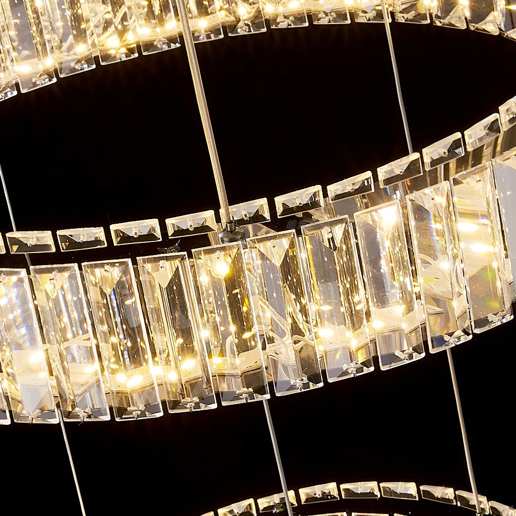 Oversized Multi-Tiered Rings Crystal Chandelier-details-3|Sofary