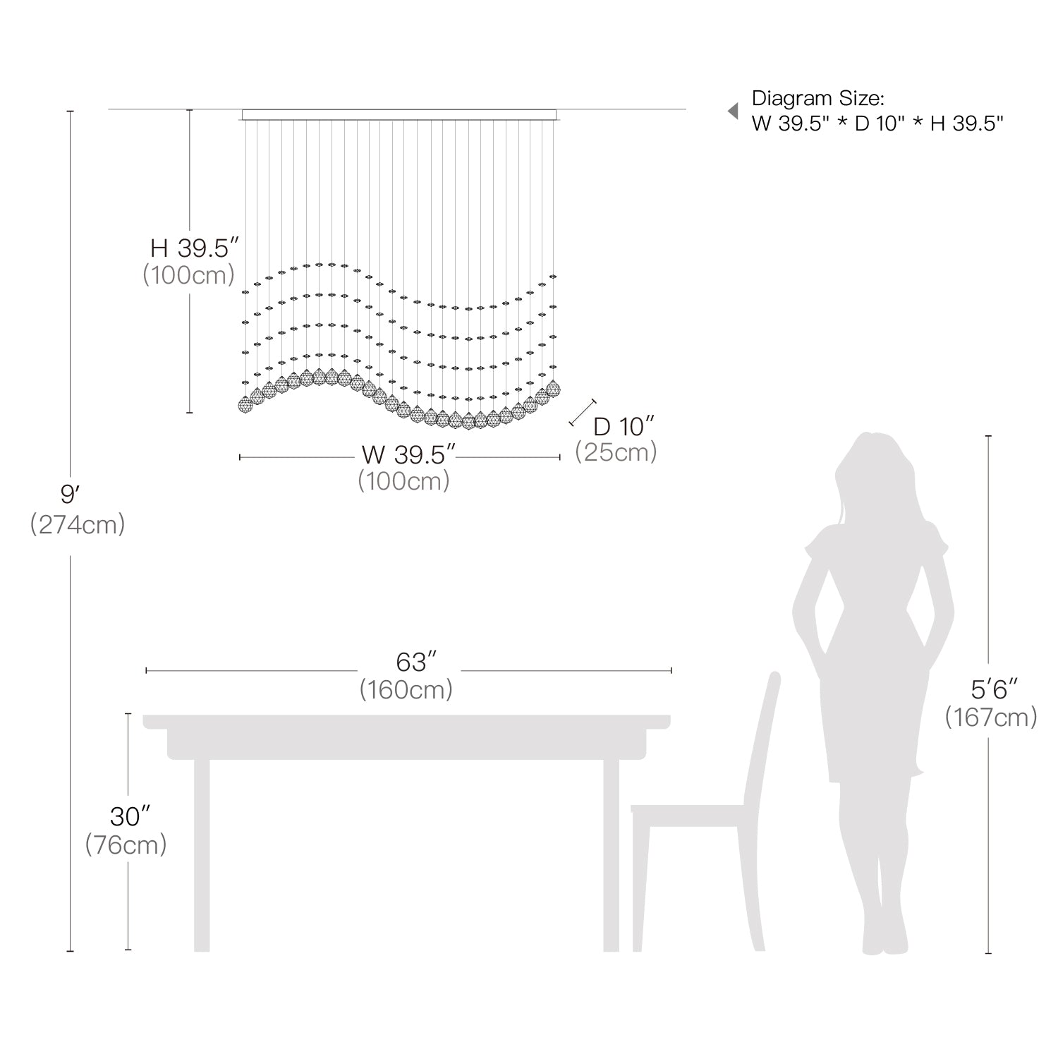 Modern Crystal Wave Chandeliers - Raindrop Rectangle Ceiling Light for Living Room-size | Sofary Lighting