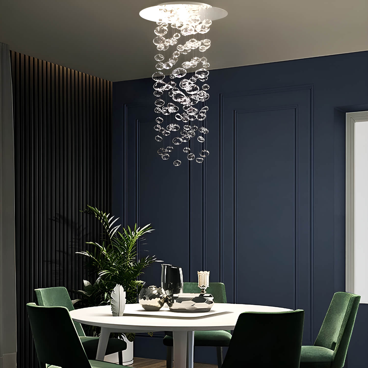 Round Base Bubble Glass Chandelier - Ceiling Light -dining room-1 |Sofary