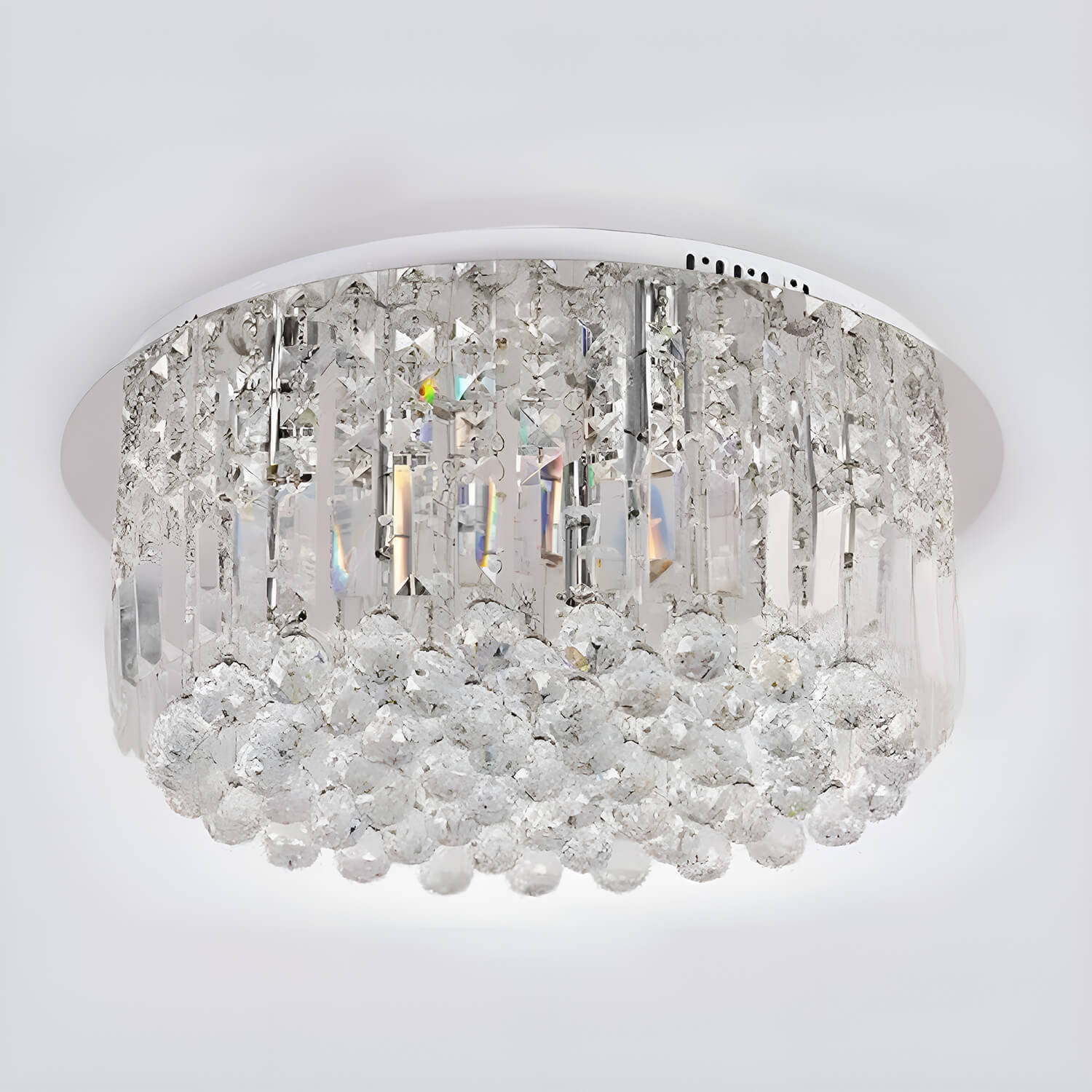 Round Shaped Raindrop Crystal Chandelier Ceiling Lights-Light-off |Sofary