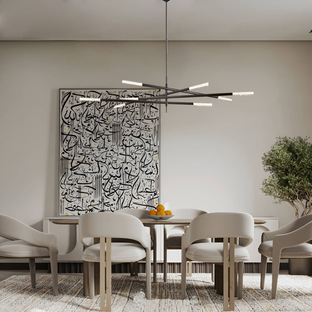 Rousseau Grande Eight Lights Acrylic Glass Dining-room-4 | Sofary Lighting