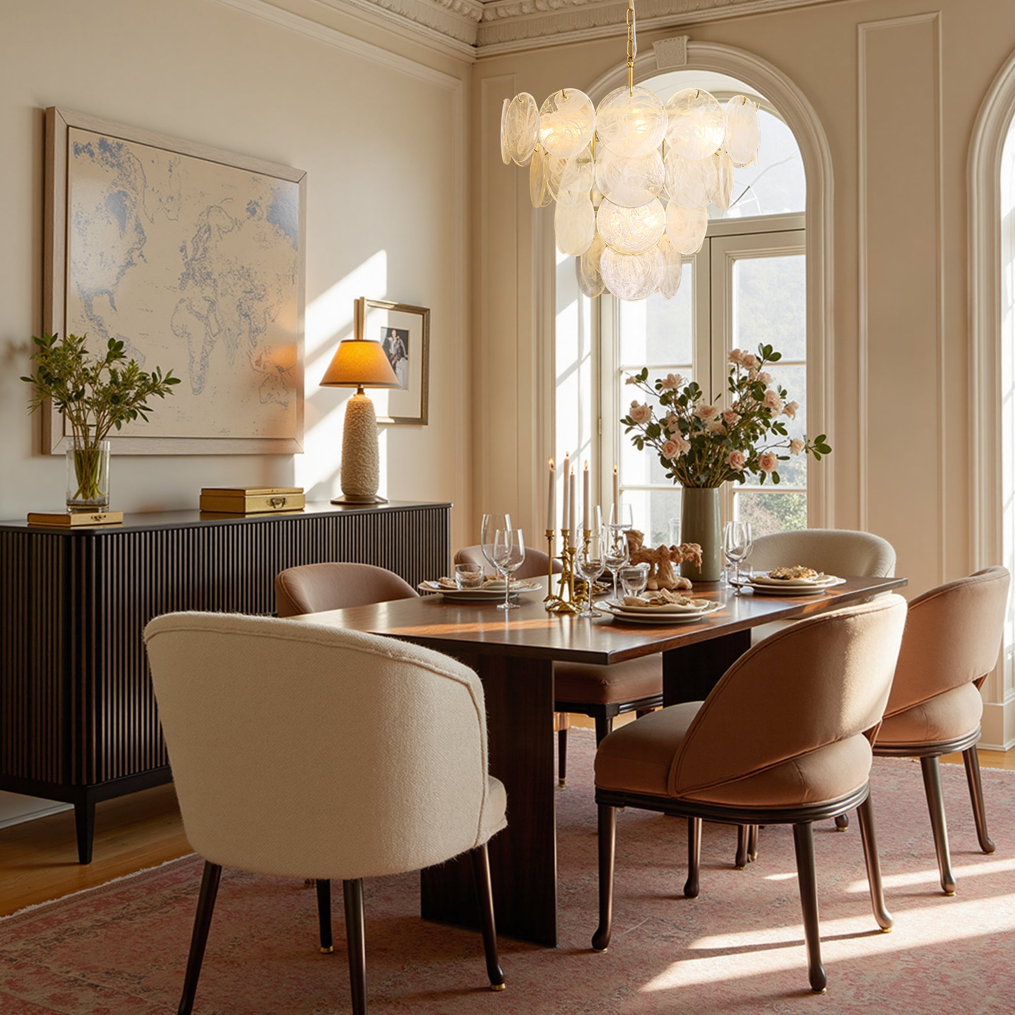 serenelle-modern-luxury-gold-glass-layered-disc-chandelier-dining-room