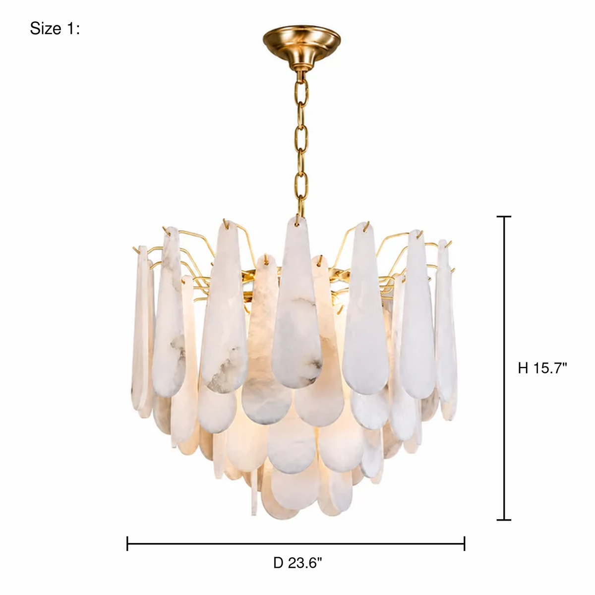 Marivelle chandelier small size dimensions