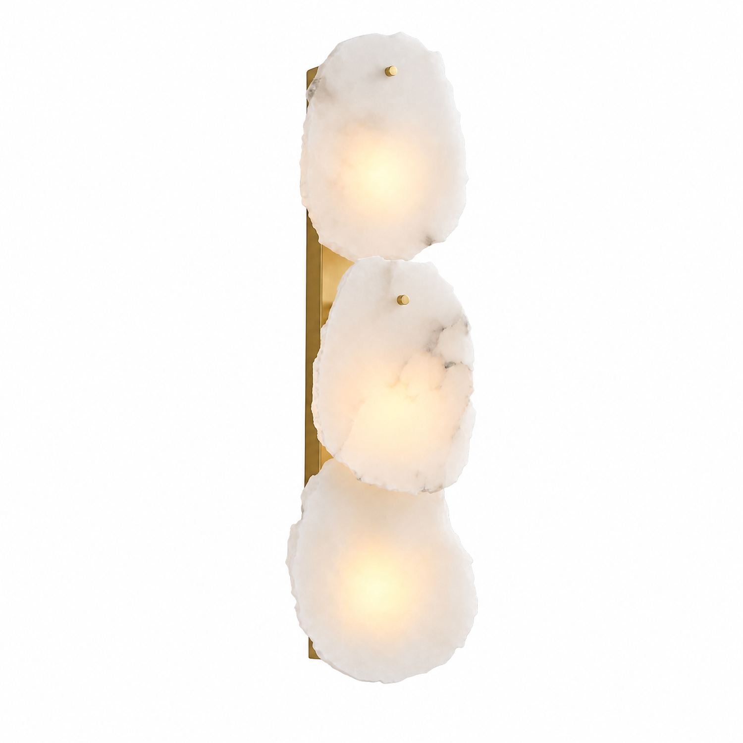 Solenne Modern Gold Natural Alabaster Petal Wall Sconce A product view