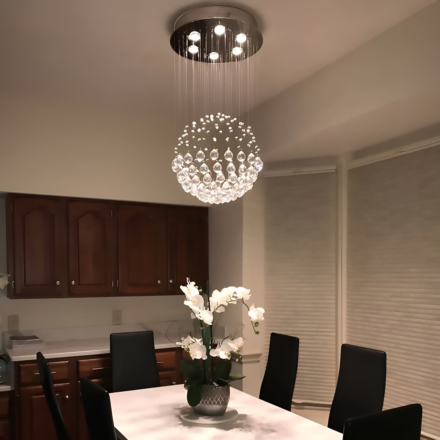 Sphere Raindrop Crystal Chandelier Ceiling Lights - Dining Room-3|Sofary