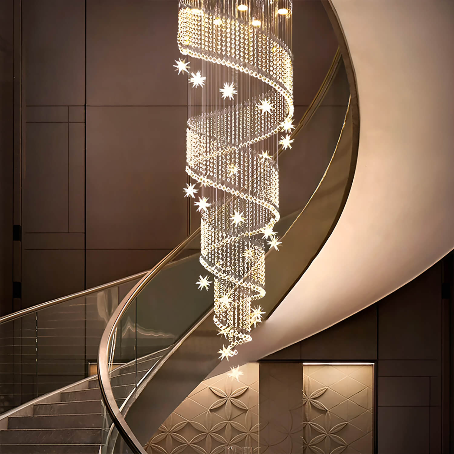 Spiral Meteor Shower Crystal Raindrop Chandelier - Staircase Chandelier-1 |Sofary