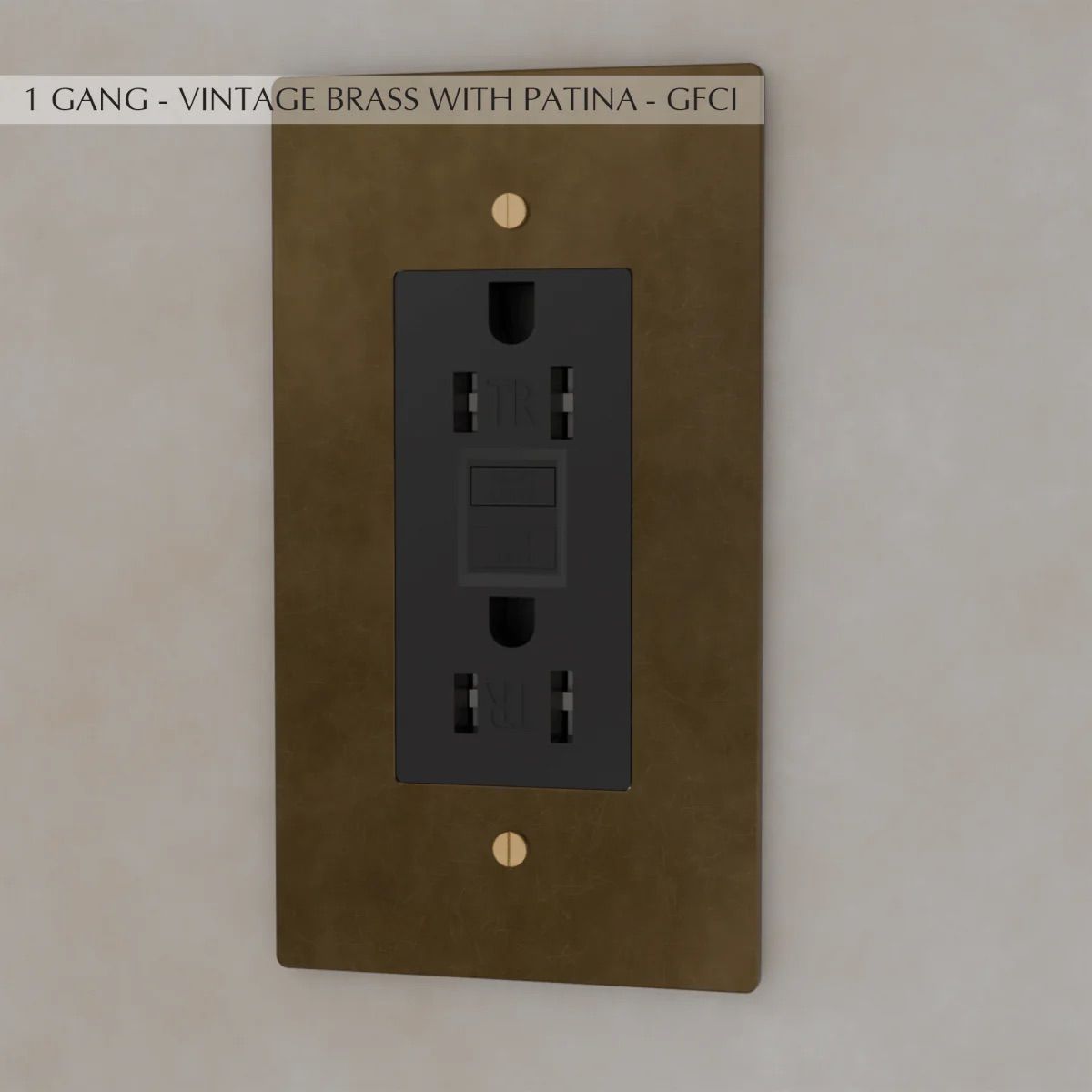 the-brass-outlet-vintage-brass-with-patina-gfci-1-gang | Sofary Lighting