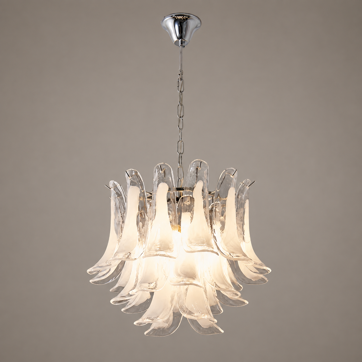 Veloria silver glass petal chandelier product view