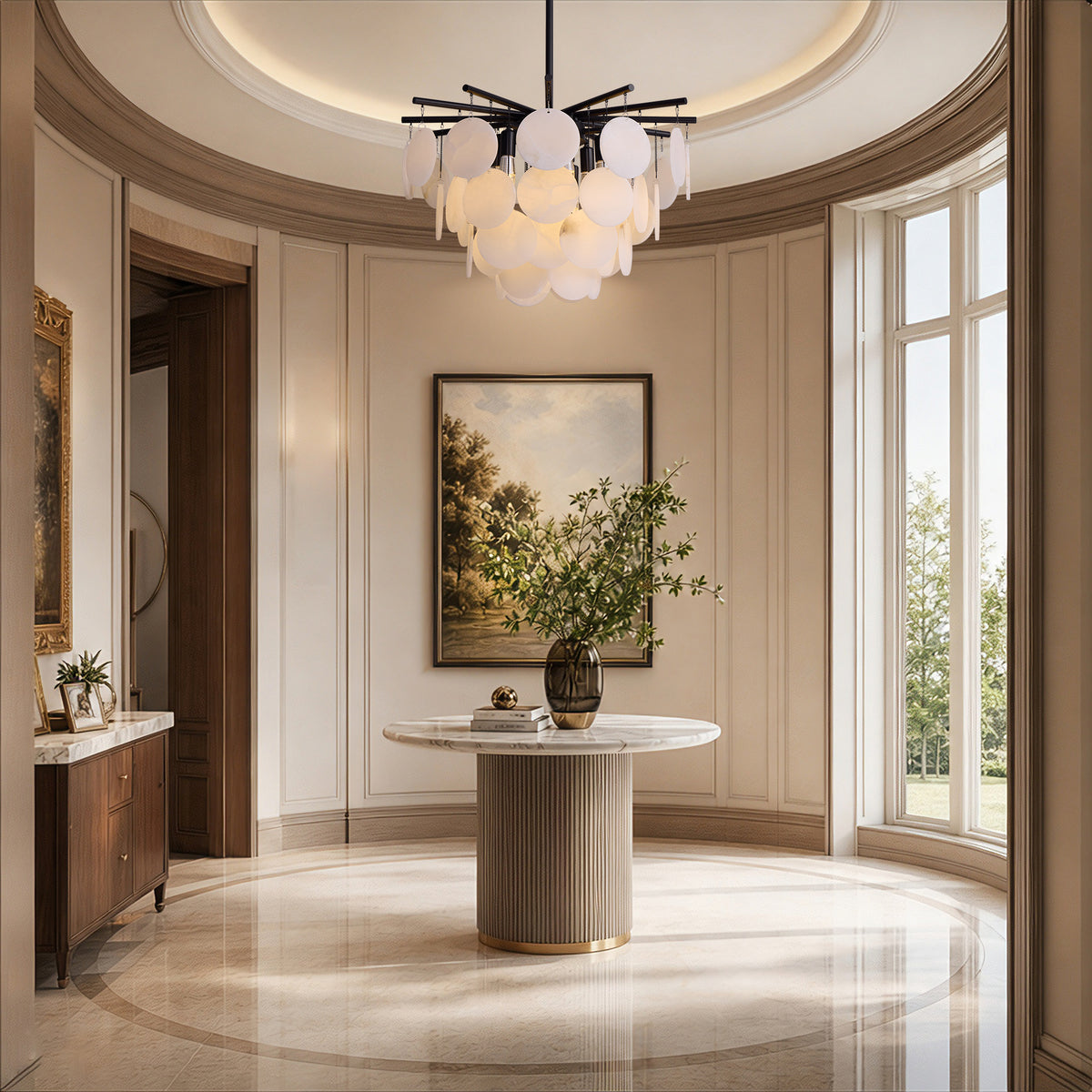 vessara-modern-organic-alabaster-disc-chandelier-entryway-sofary-lighting