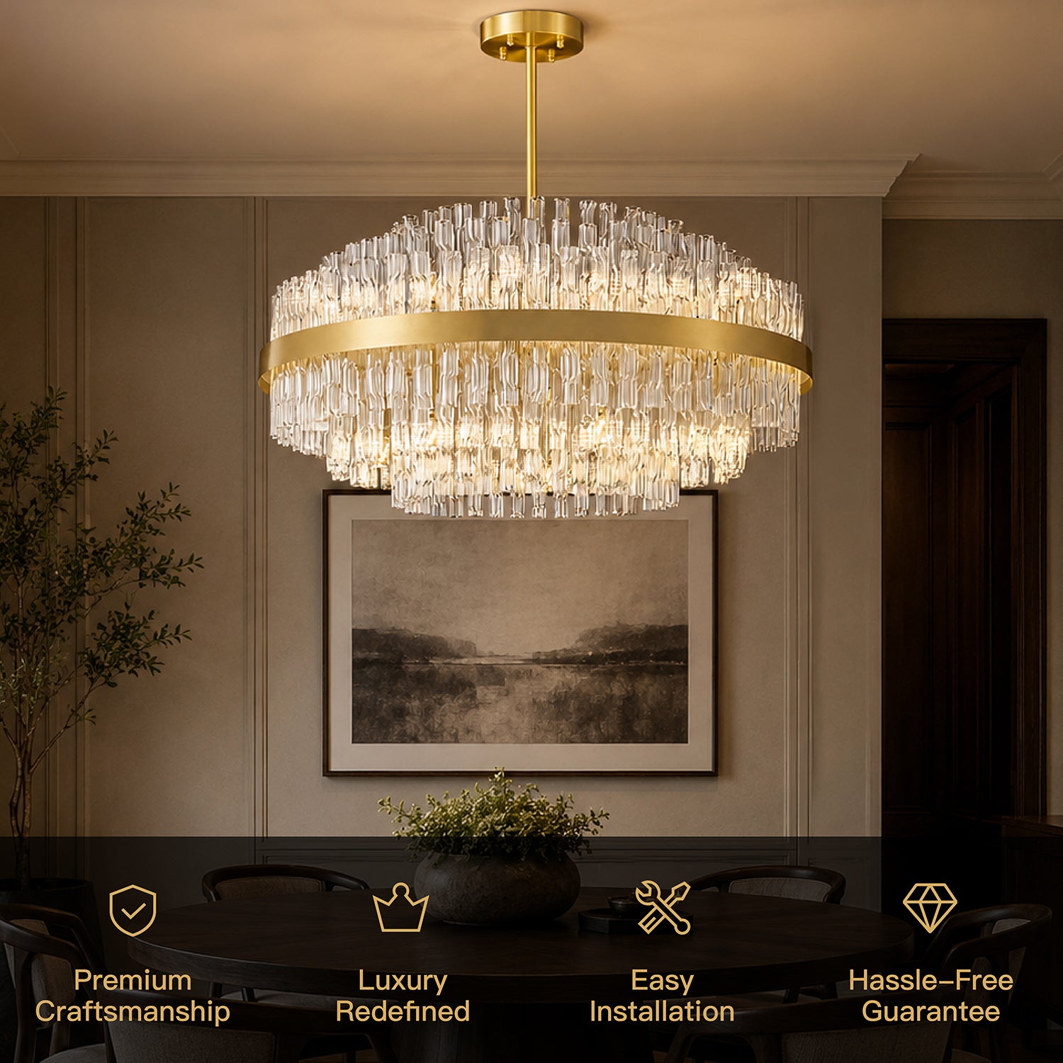 virella-modern-luxury-gold-k9-crystal-tiered-ring-chandelier-features